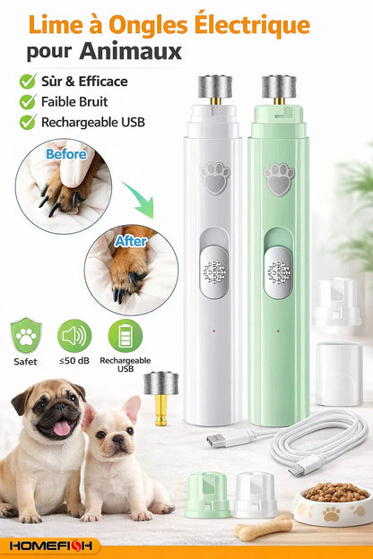 Lime à griffes électrique — Silencieuse & indolore pour chien et chat